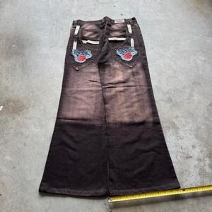 Baggy Bootcut Wide Leg Legends Brown Jnco Styl Denim Y2k Vintage Jeans 34x30